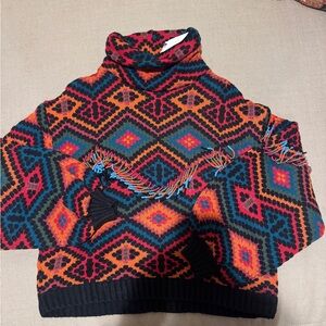 FARM Rio Vibrant Multicolor Turtleneck Sweater